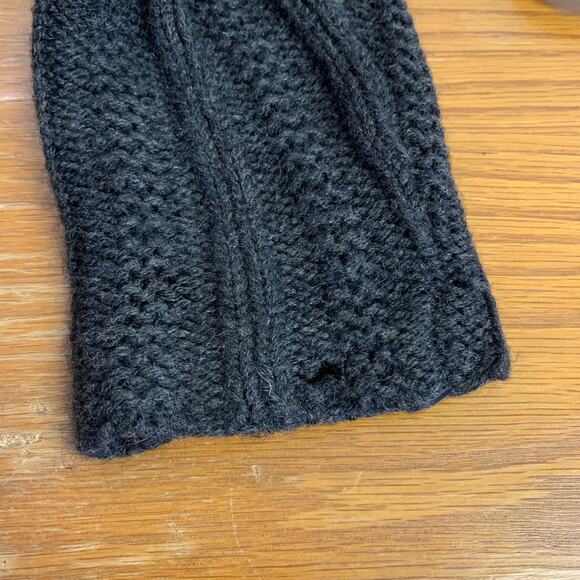 360 Sweater Open Front Braided Cable Knit Merino Wool Cardigan Sweater, Gray, M - Picture 6 of 7